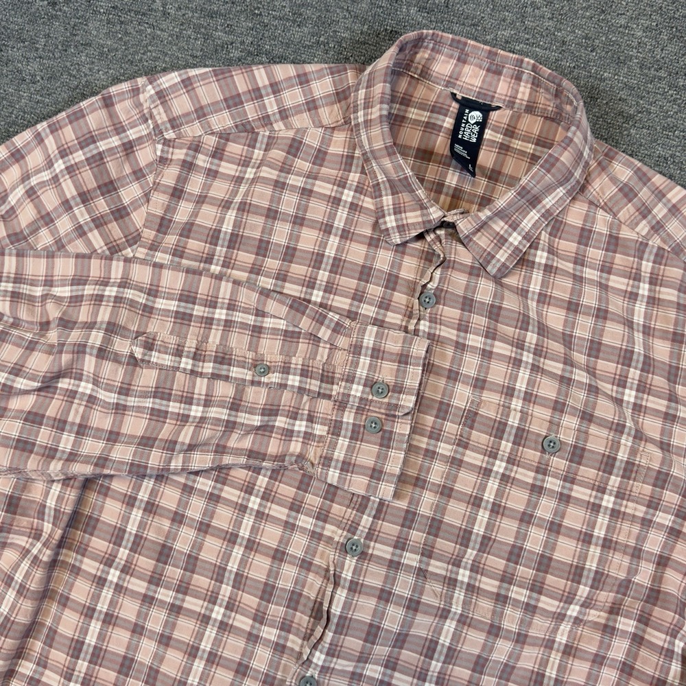 Mountain Hardware Voyager One Plaid Long Sleeve Shirt Men's Large 100% Cotton